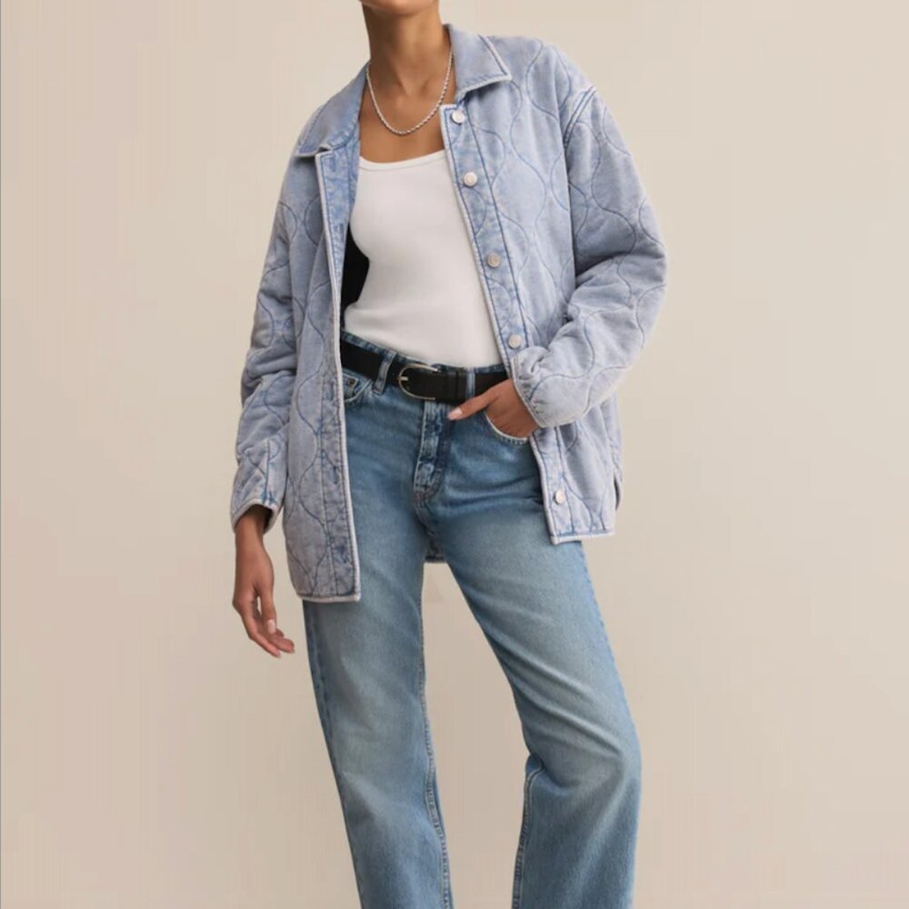 Boulder quilted knit denim jacket // NWT